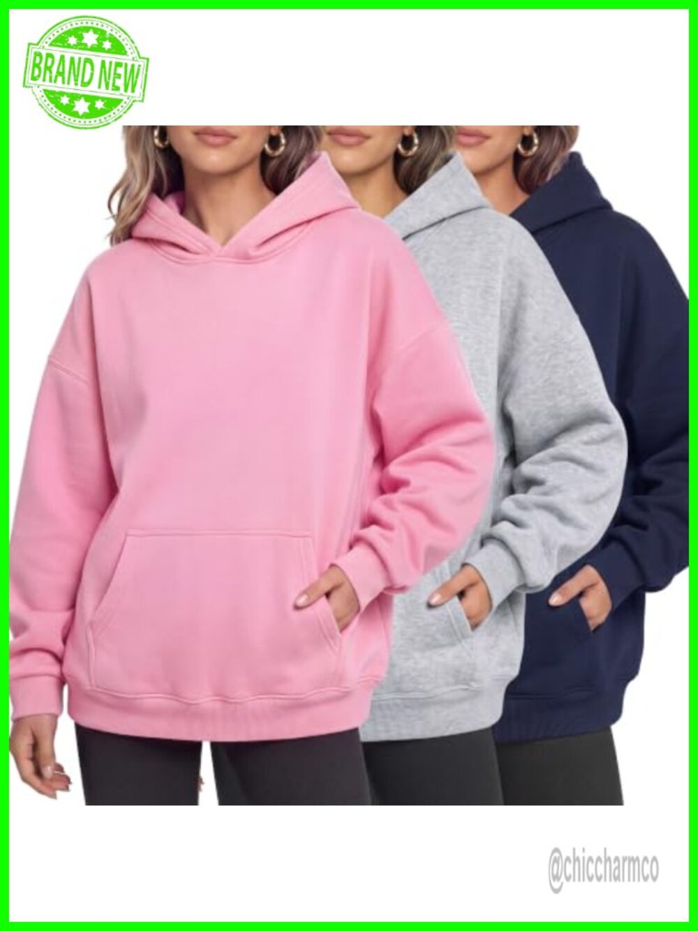 3 Pack Women's Oversized Fleece Pullover Hoodies Sweatshirts